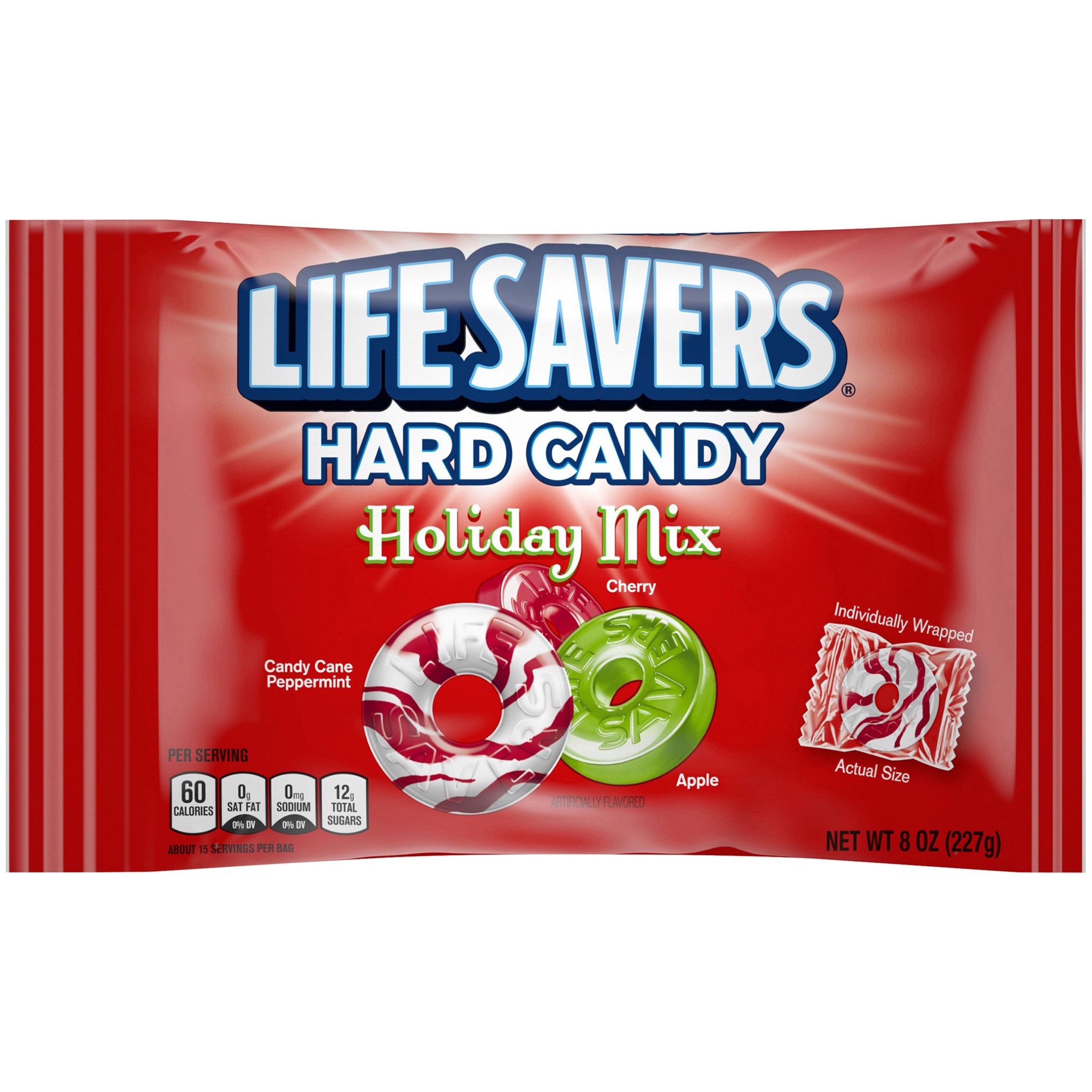 slide 1 of 6, Life Savers Holiday Mix Hard Christmas Candy Bag, 8 ounce, 8 oz