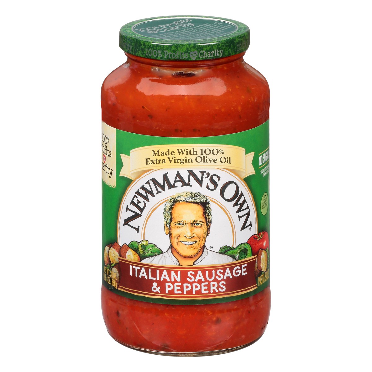 slide 1 of 13, Newman's Own Italian Sausage & Pepper Pasta Sauce 24 oz, 24 oz