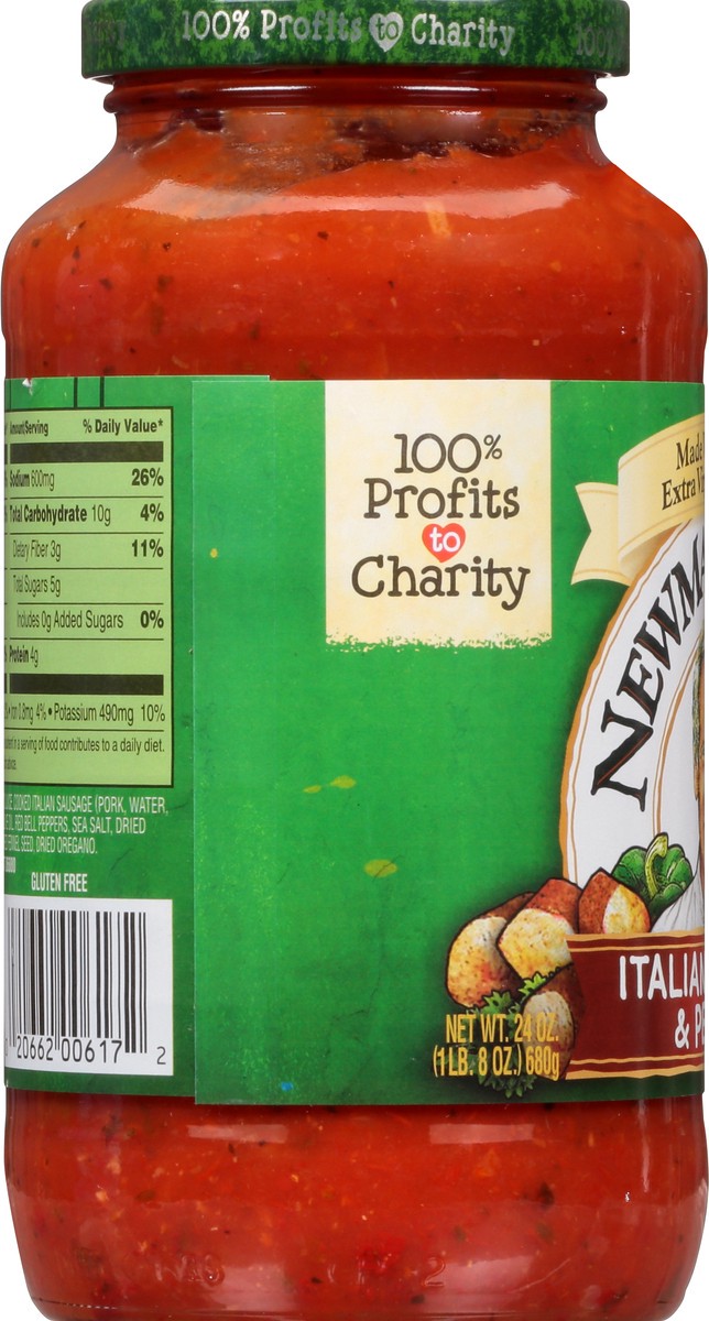 slide 7 of 13, Newman's Own Italian Sausage & Pepper Pasta Sauce 24 oz, 24 oz