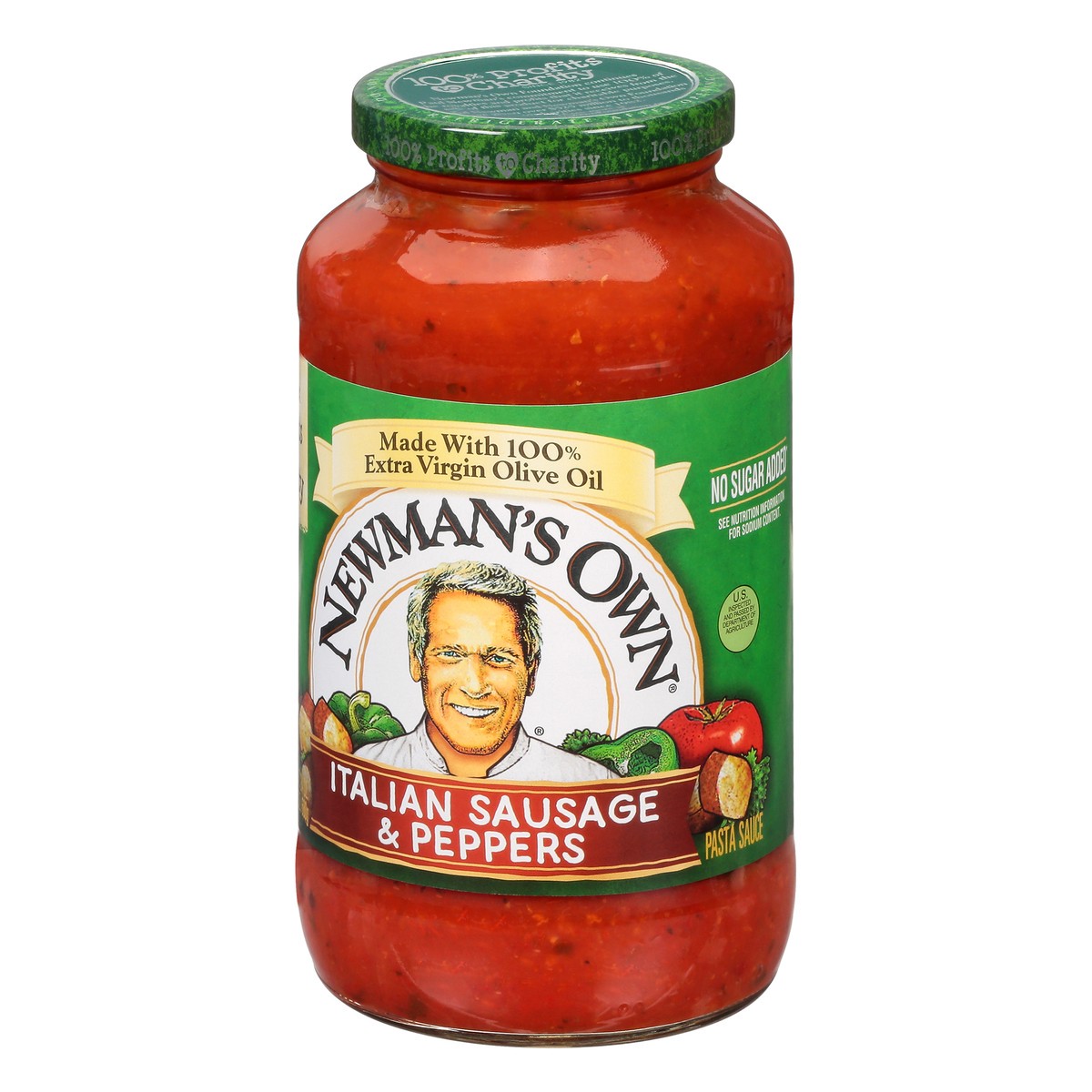 slide 10 of 13, Newman's Own Italian Sausage & Pepper Pasta Sauce 24 oz, 24 oz