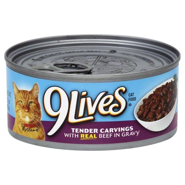 slide 1 of 1, 9Lives Tender Carvings with Real Beef in Gravy Cat Food, per lb