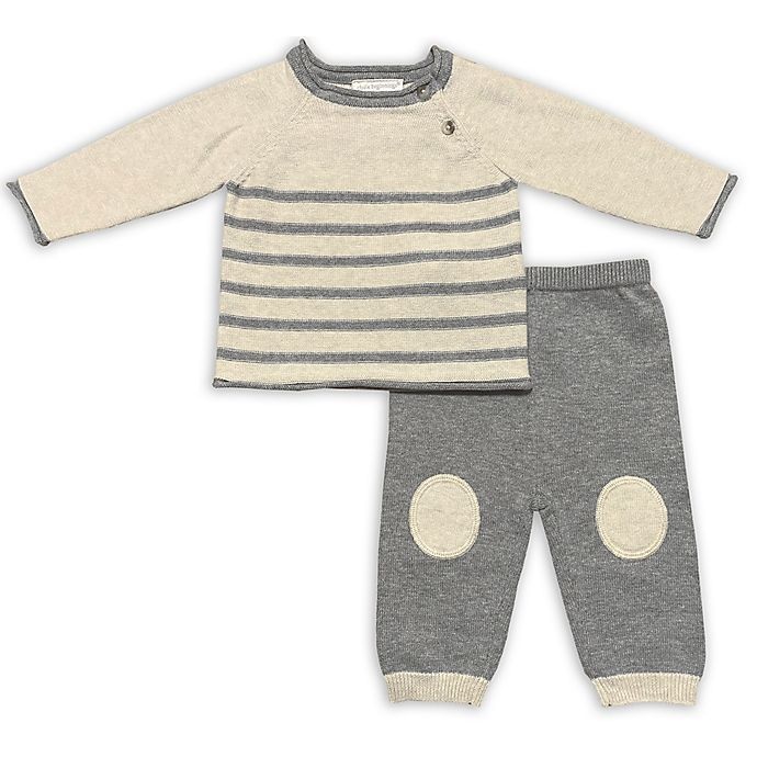 slide 1 of 2, Clasix Beginnings by Miniclasix Preemie Stripe Sweater and Pant Set - Grey, 2 ct