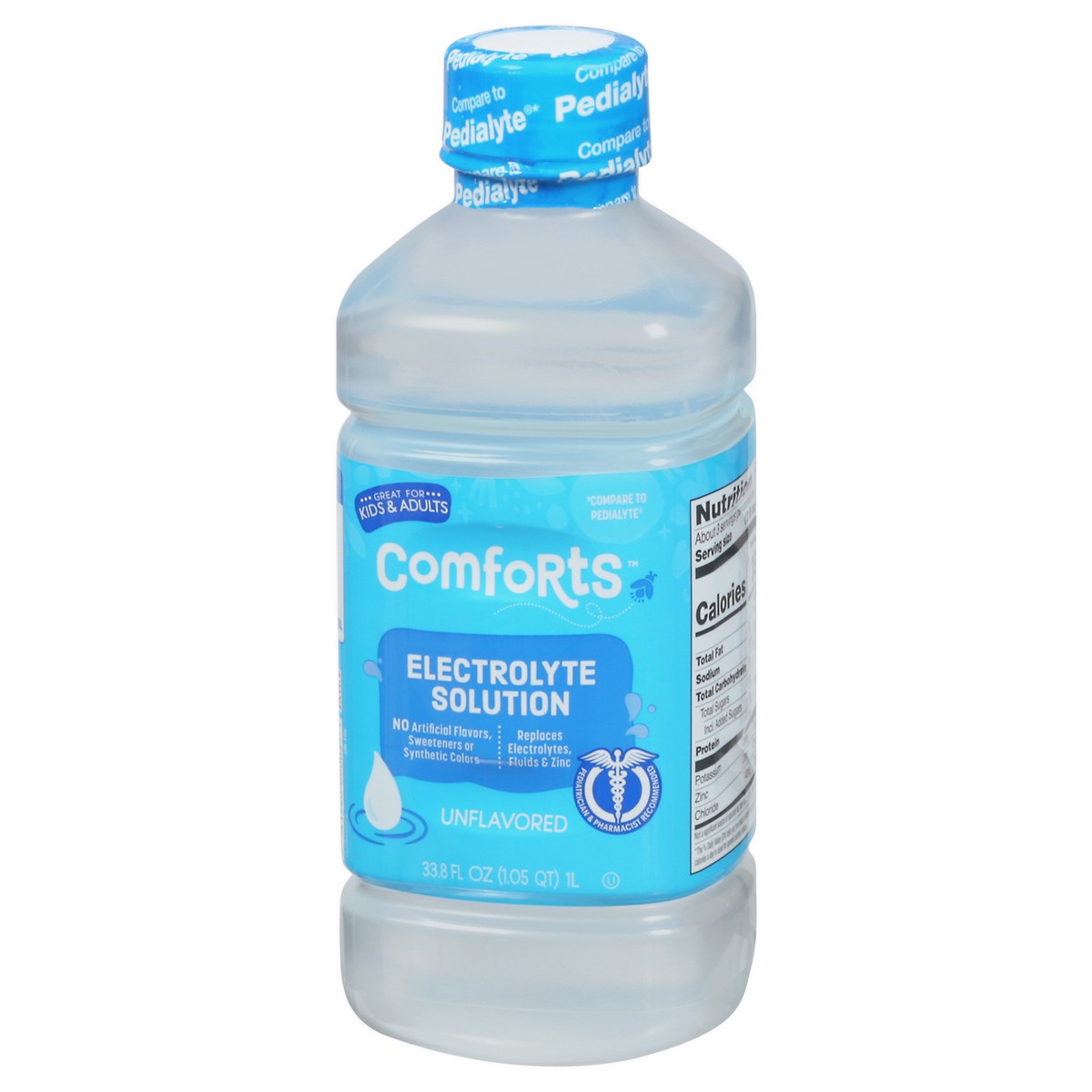 slide 3 of 9, Comforts Unflavored Electrolyte Solution 33.8 fl oz Bottle, 33.8 fl oz