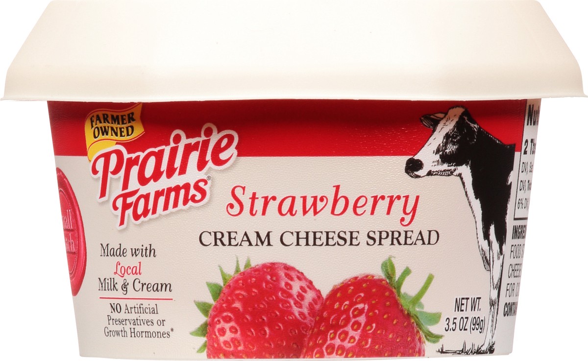 slide 1 of 1, Prairie Farms Strawberry Cream Cheese Spread 3.5 oz Cup\Tub, 3.5 oz