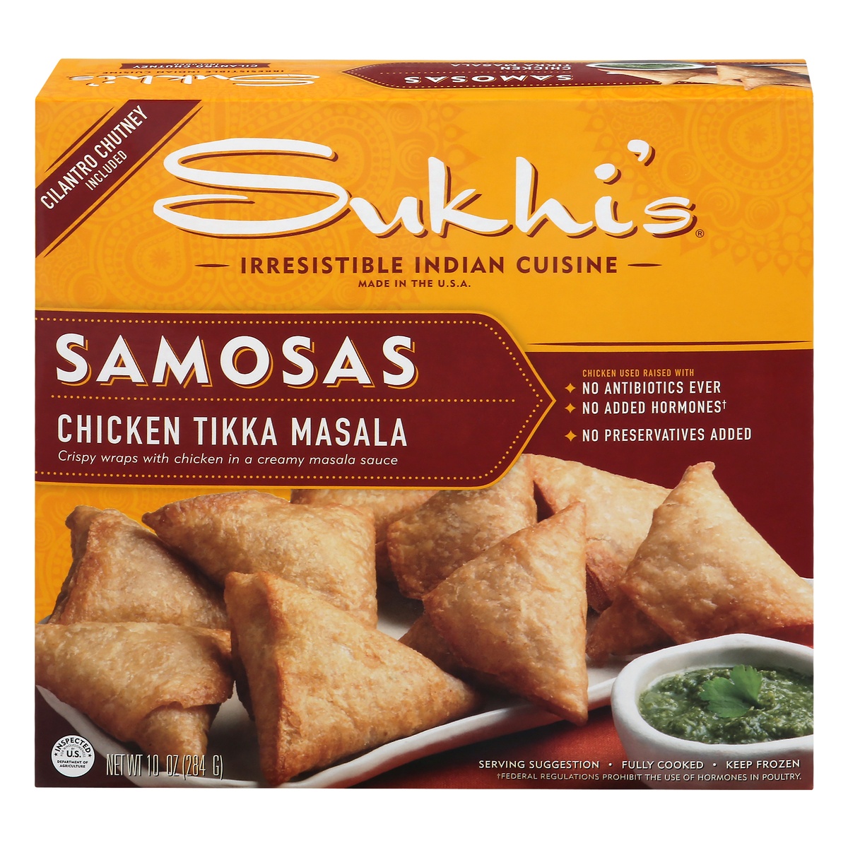 slide 1 of 1, Sukhi's Frozen ABF Chicken Tikka Masala Samosa - 10oz, 10 oz