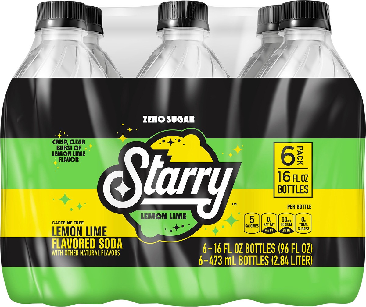 slide 4 of 5, Starry Soda, Zero Sugar, Lemon Lime- 6 ct, 6 ct