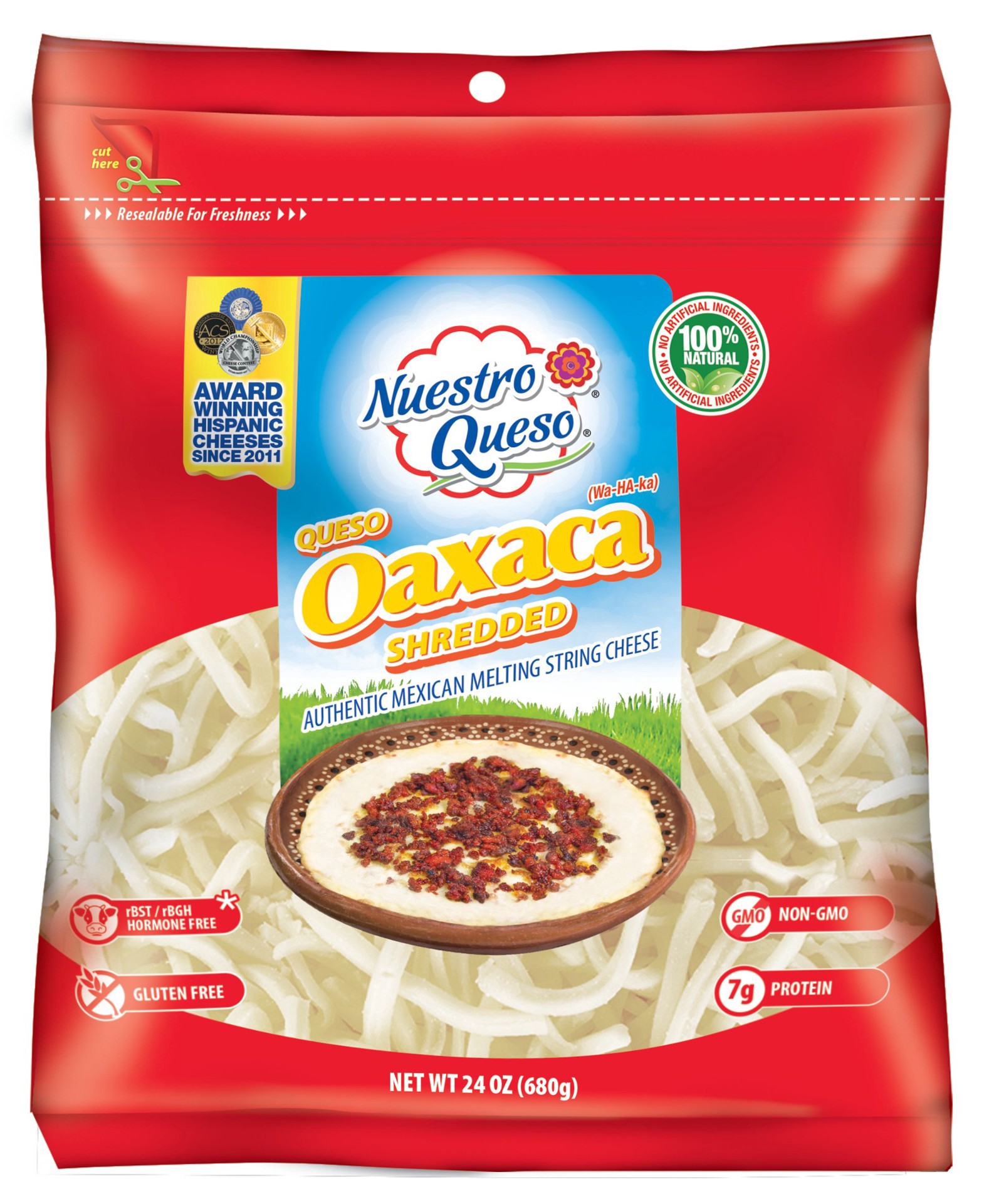 slide 1 of 1, Nuestro Queso Oaxaca Shredded Cheese, 1 ct