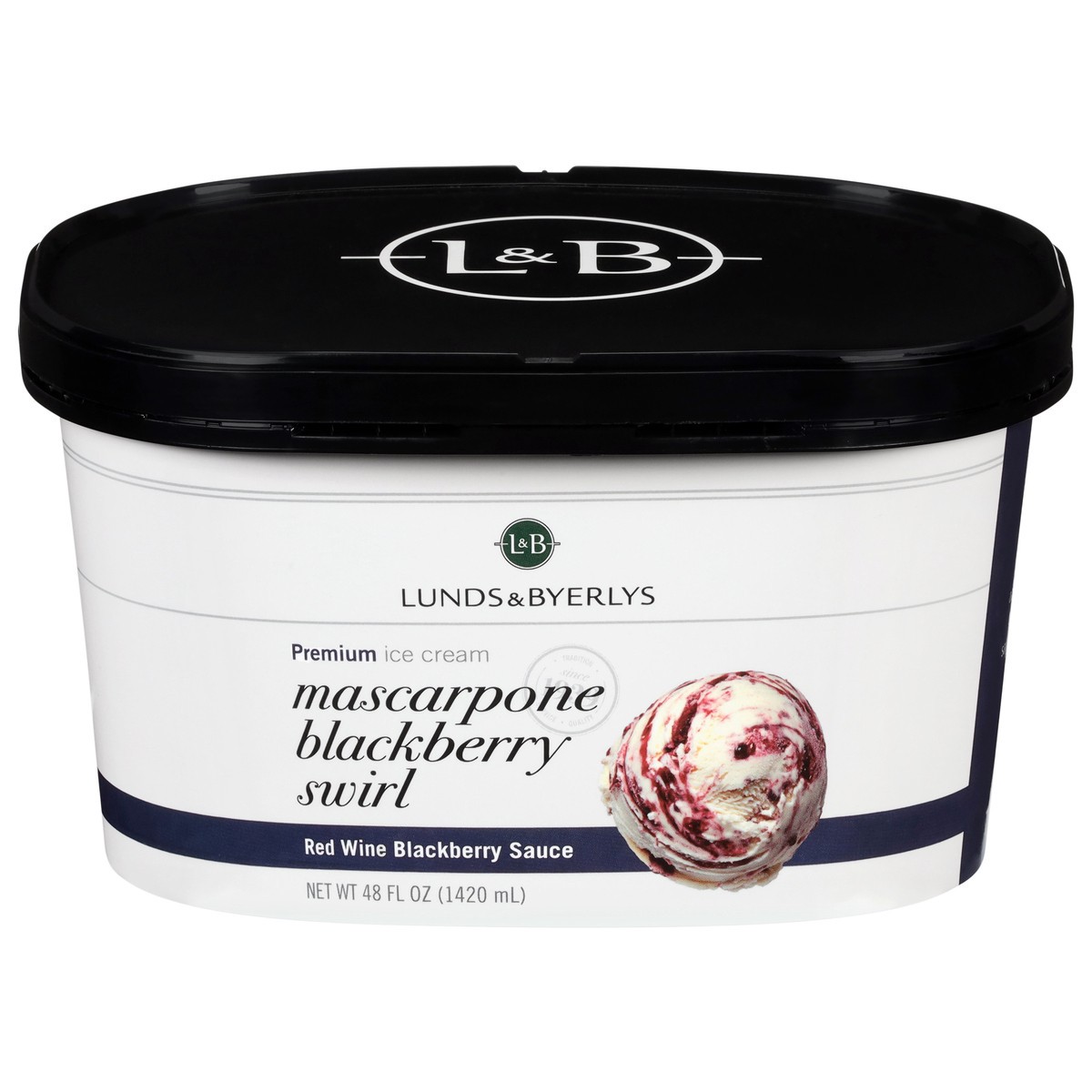 slide 1 of 4, Lunds & Byerlys Premium Mascarpone Blackberry Swirl Ice Cream 48 fl oz, 48 fl oz