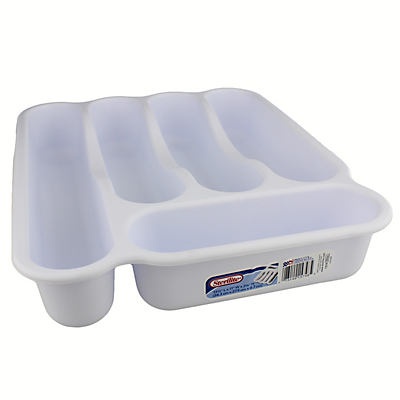 slide 1 of 1, Sterilite 5 Compartment Cutlery Tray- White, 1 ct