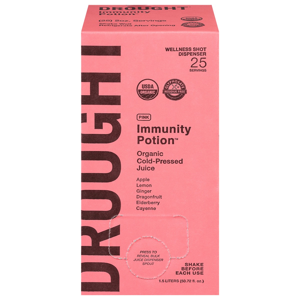 slide 11 of 11, DROUGHT Immunity Potion Cold-Pressed Organic Pink Juice - 50.72 fl oz, 50.72 fl oz