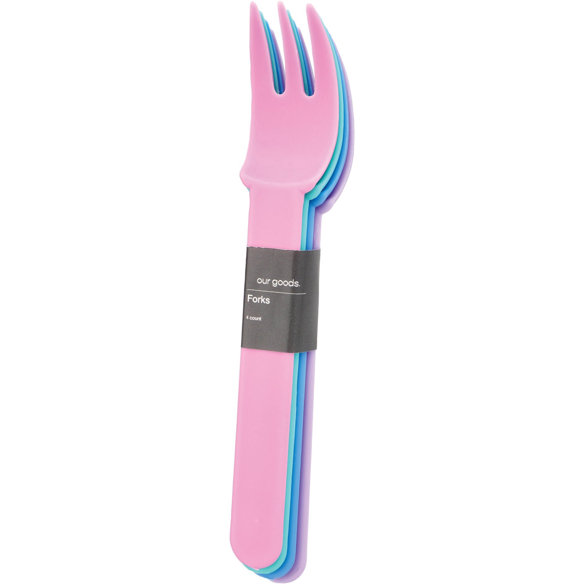 slide 1 of 1, our goods Forks - Multi Color, 4 ct