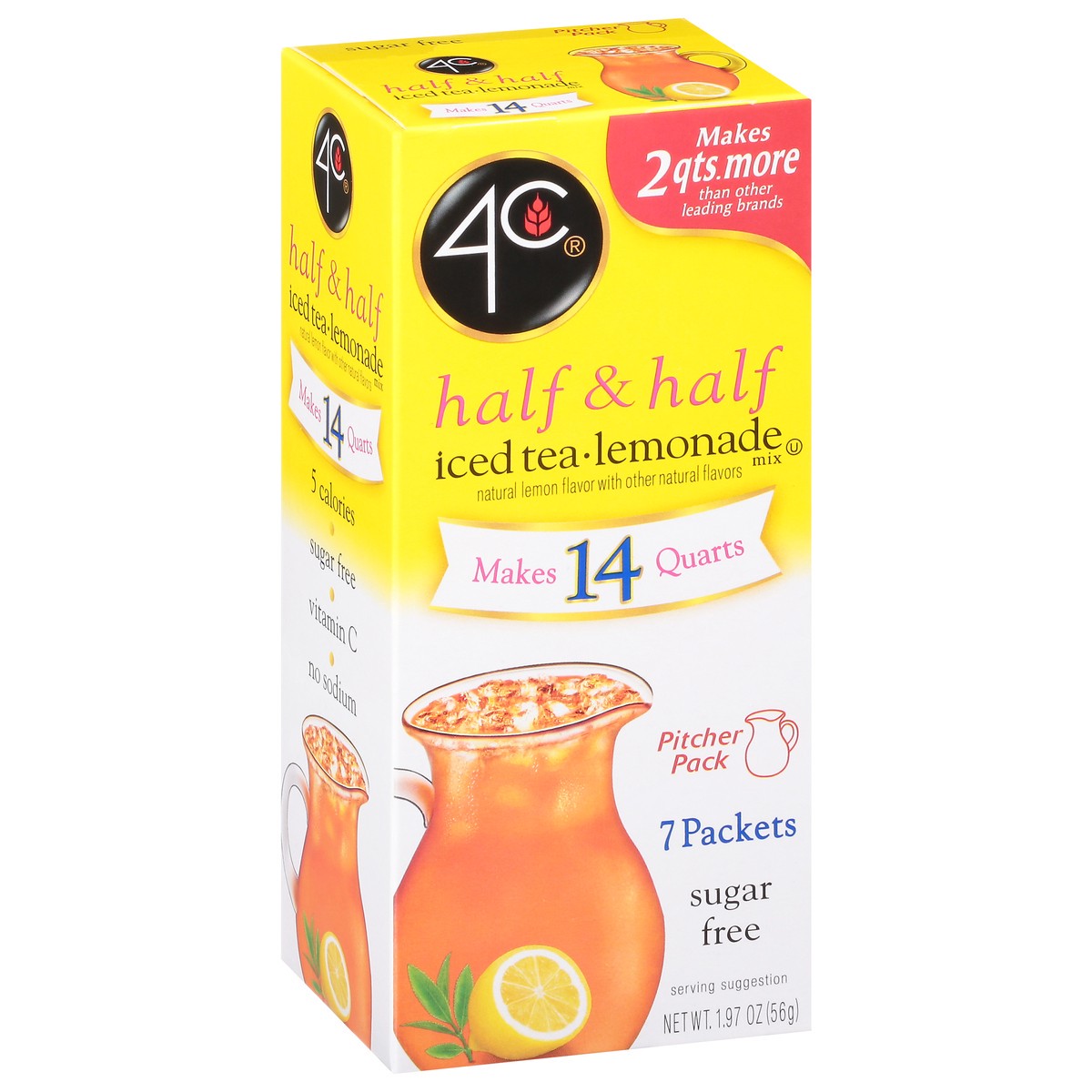 slide 2 of 9, 4C Sugar Free Half & Half Iced Tea-Lemonade Drink Mix 7 ea, 7 ct