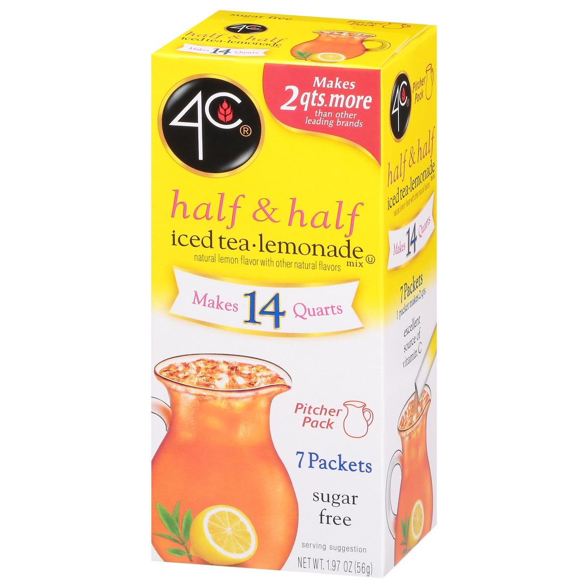 slide 3 of 9, 4C Sugar Free Half & Half Iced Tea-Lemonade Drink Mix 7 ea, 7 ct