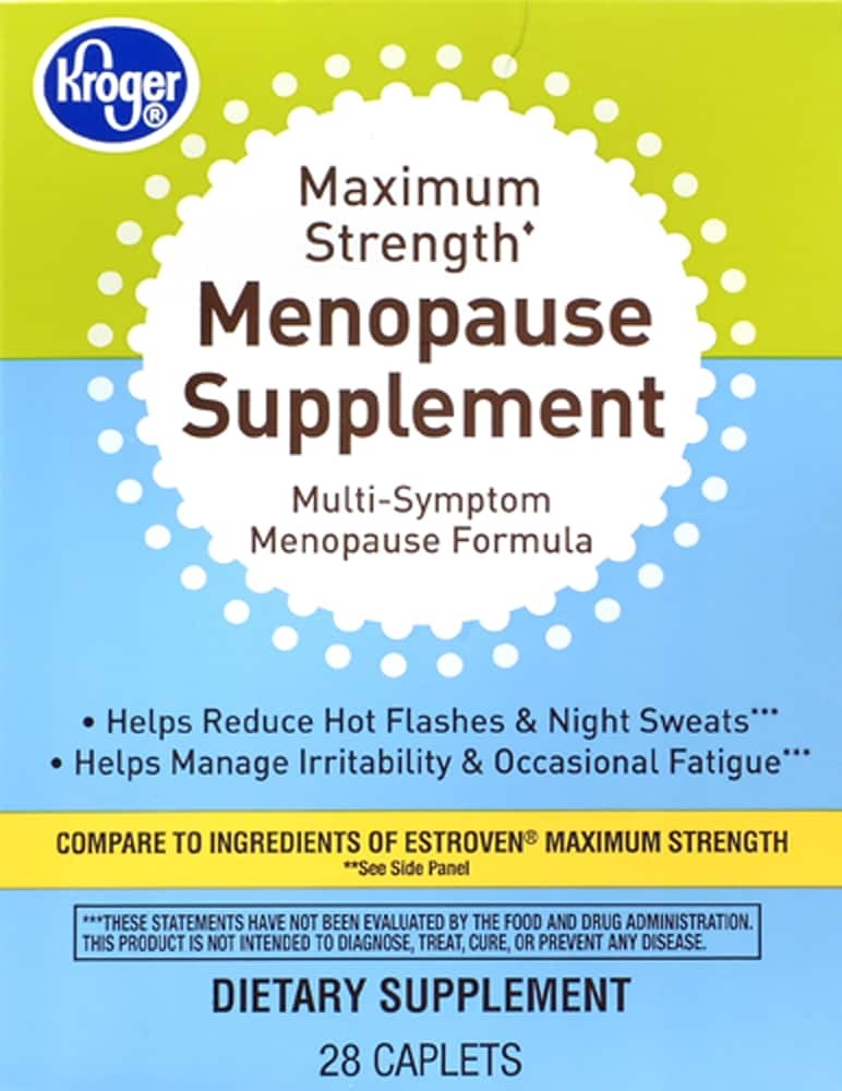 slide 1 of 1, Kroger Maximum Strength Menopause Supplement Caplets, 28 ct