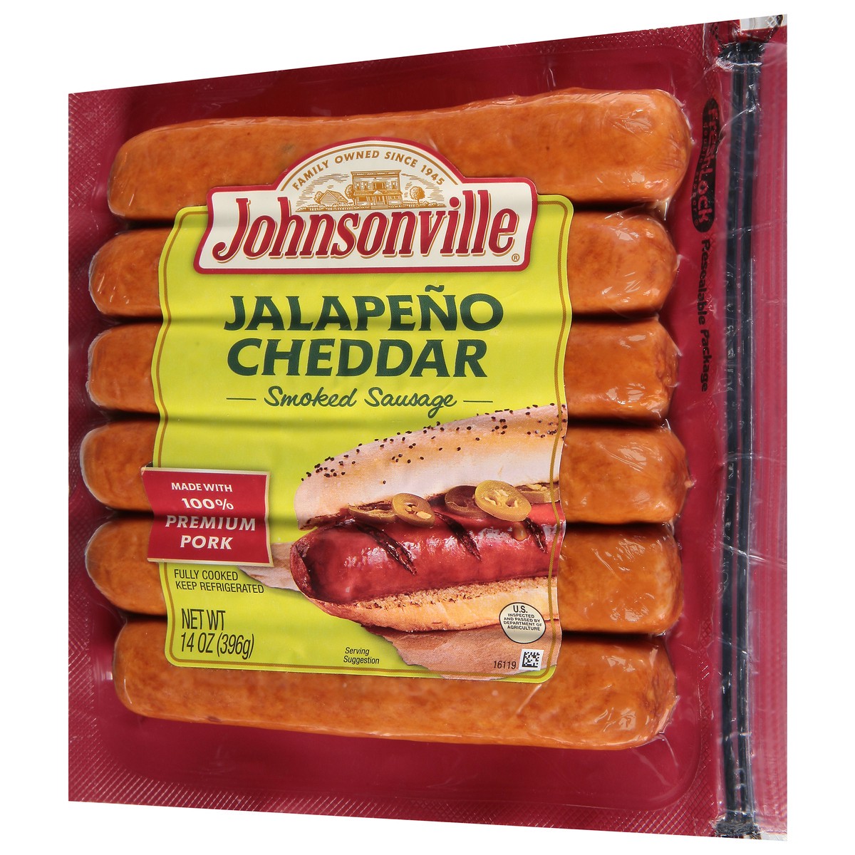 slide 13 of 13, Johnsonville Jalapeno Cheddar Smoked Sausages, 14 oz