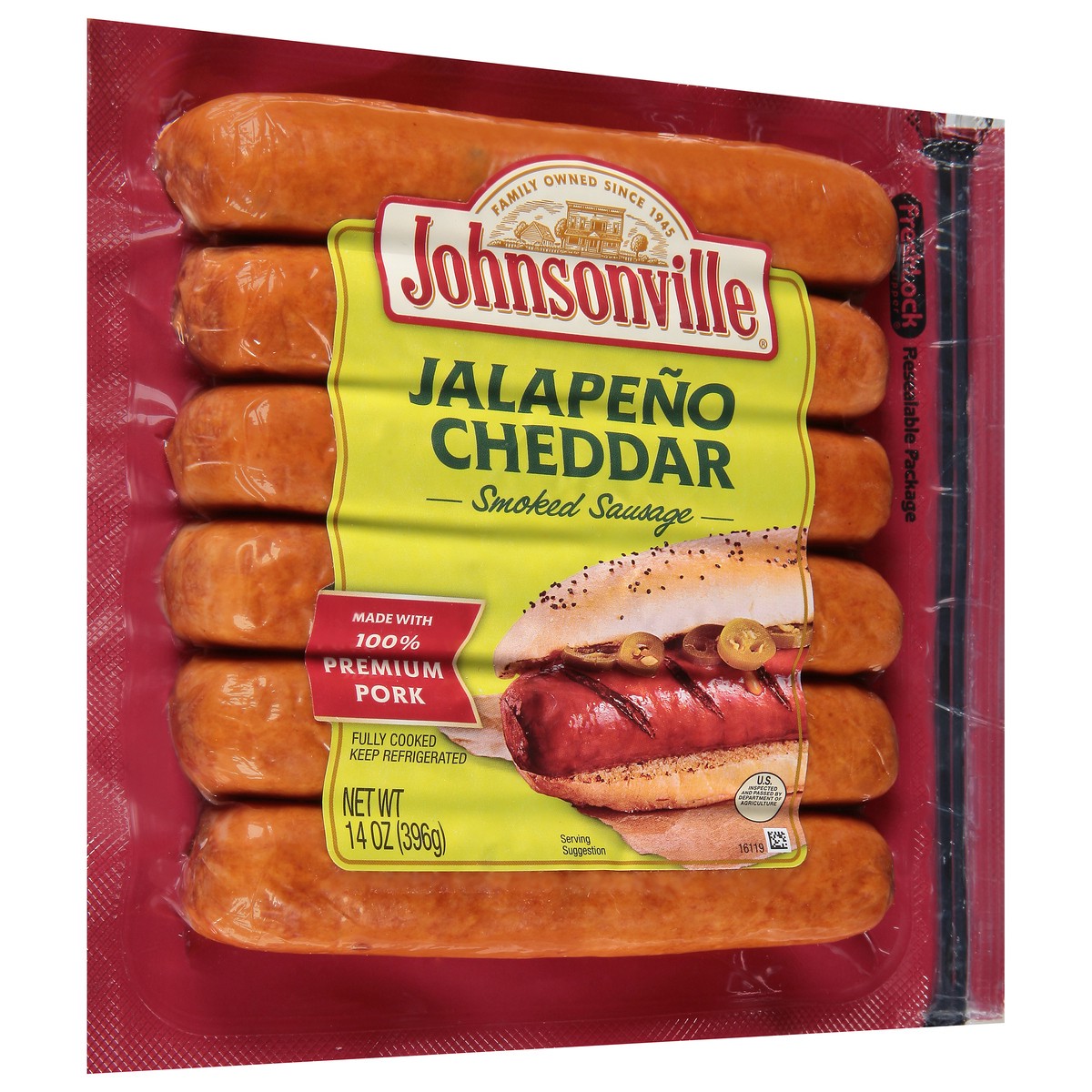 slide 12 of 13, Johnsonville Jalapeno Cheddar Smoked Sausages, 14 oz