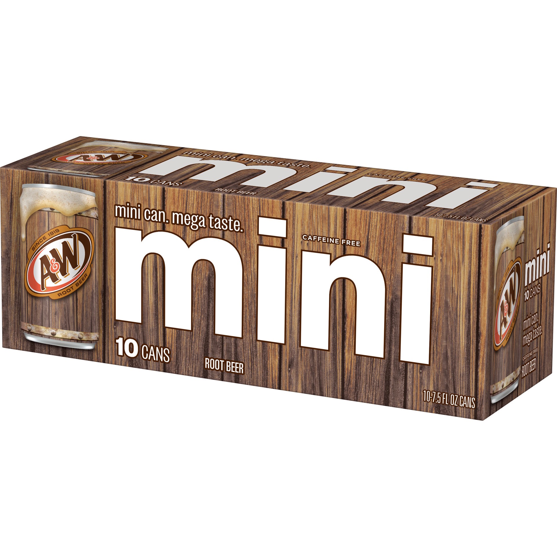 slide 3 of 5, A&W Root Beer Mini Cans,, 10 ct; 7.5 fl oz