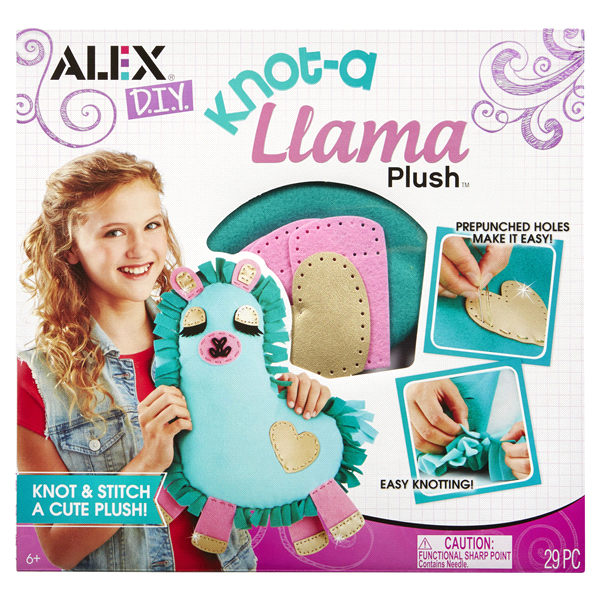 slide 1 of 1, Alex Craft Knot a Llama Plush, 1 ct