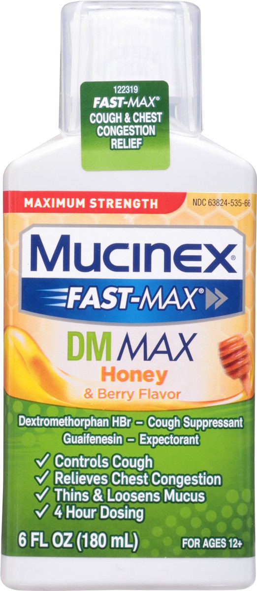 slide 3 of 9, Mucinex Fast-Max Honey & Berry Flavor DM Max 6 fl oz, 6 oz