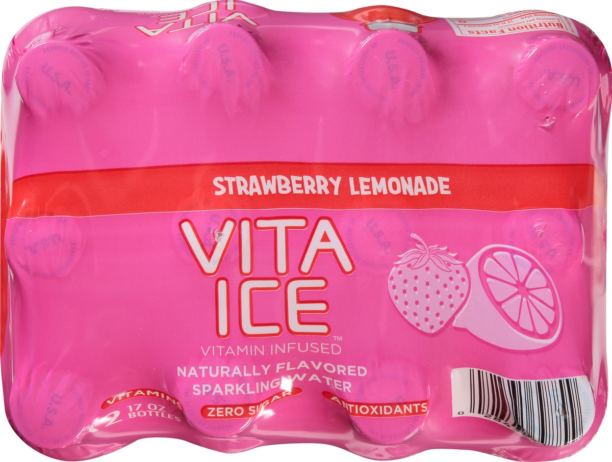 slide 4 of 13, Vita Ice 12 Pack Strawberry Lemonade Sparkling Water 12 ea - 12 ct, 12 ct