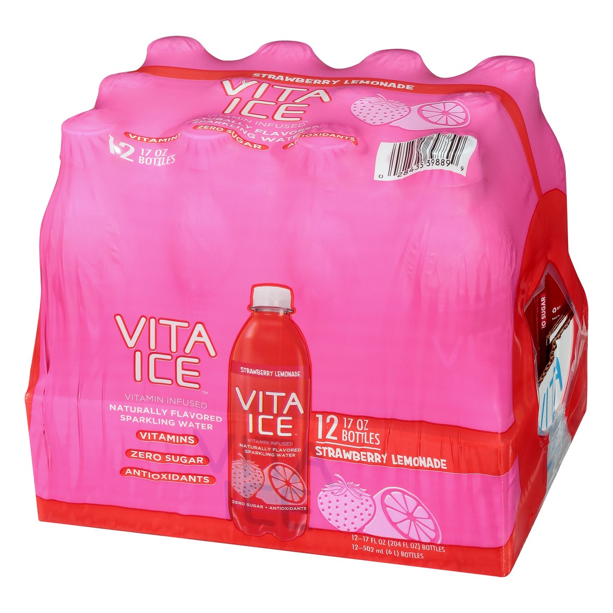 slide 8 of 13, Vita Ice 12 Pack Strawberry Lemonade Sparkling Water 12 ea - 12 ct, 12 ct