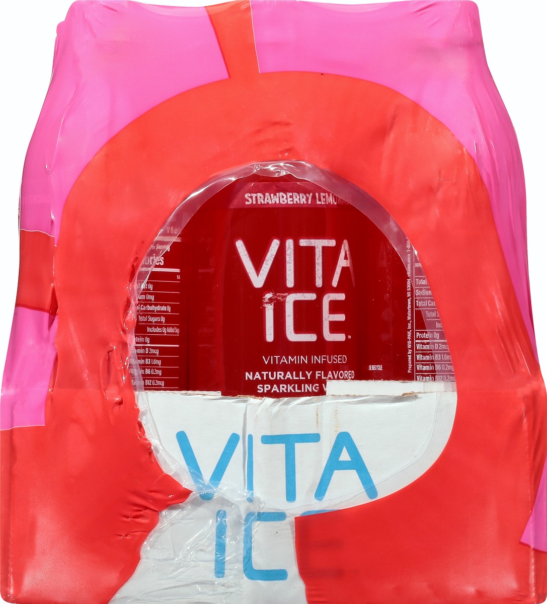 slide 10 of 13, Vita Ice 12 Pack Strawberry Lemonade Sparkling Water 12 ea - 12 ct, 12 ct