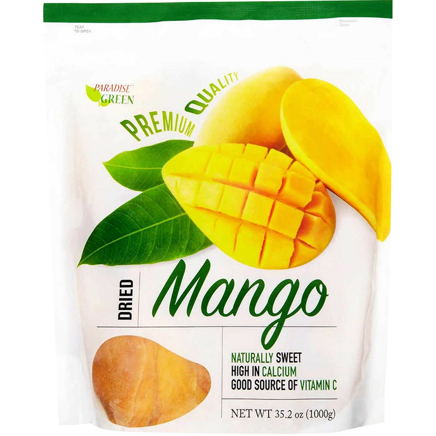 slide 1 of 1, Paradise Green Premium Qty Dried Mango, 35.2 oz