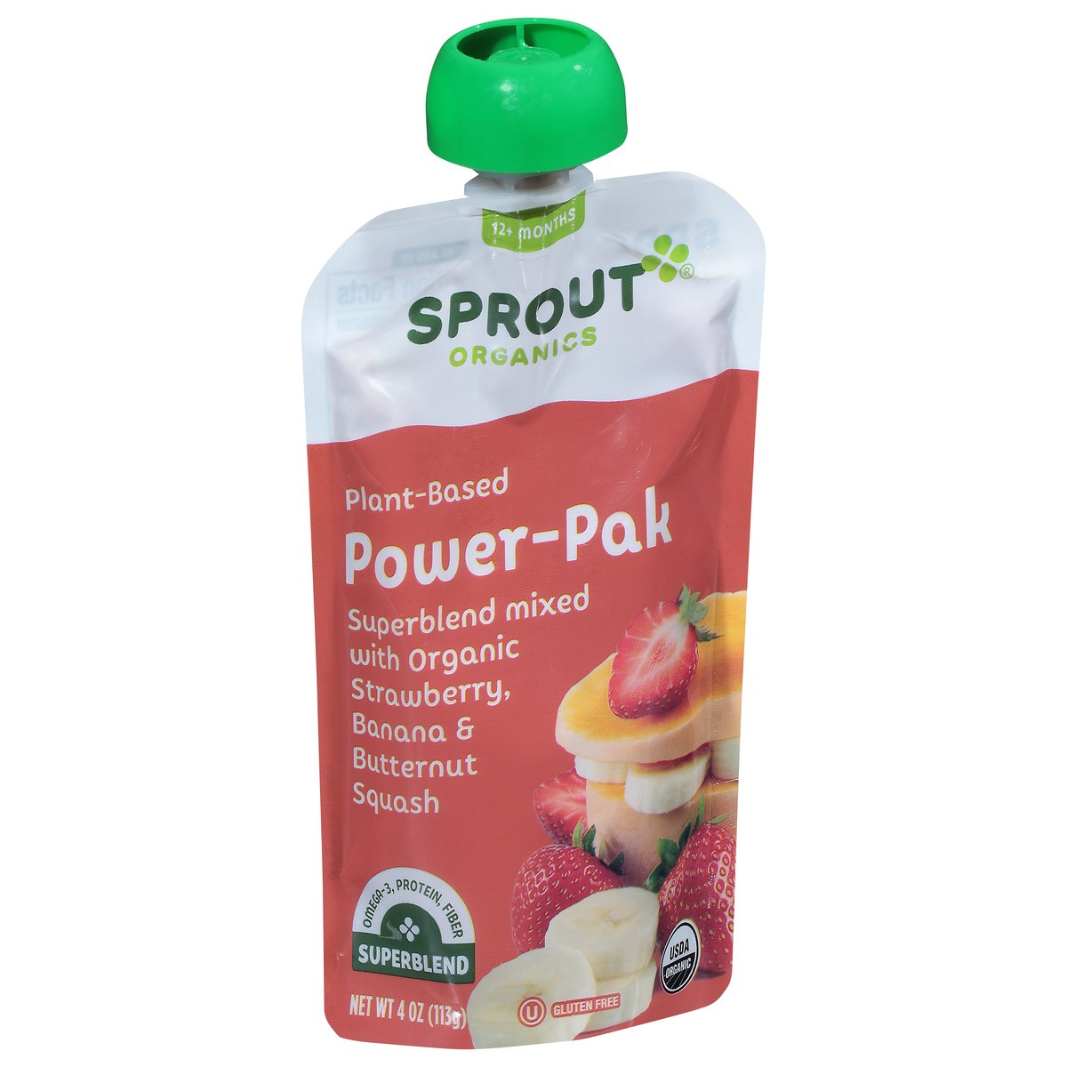 slide 2 of 9, Sprout Organics 12 Months Strawberry, Banana & Butternut Squash Power-Pak 4 oz, 4 oz