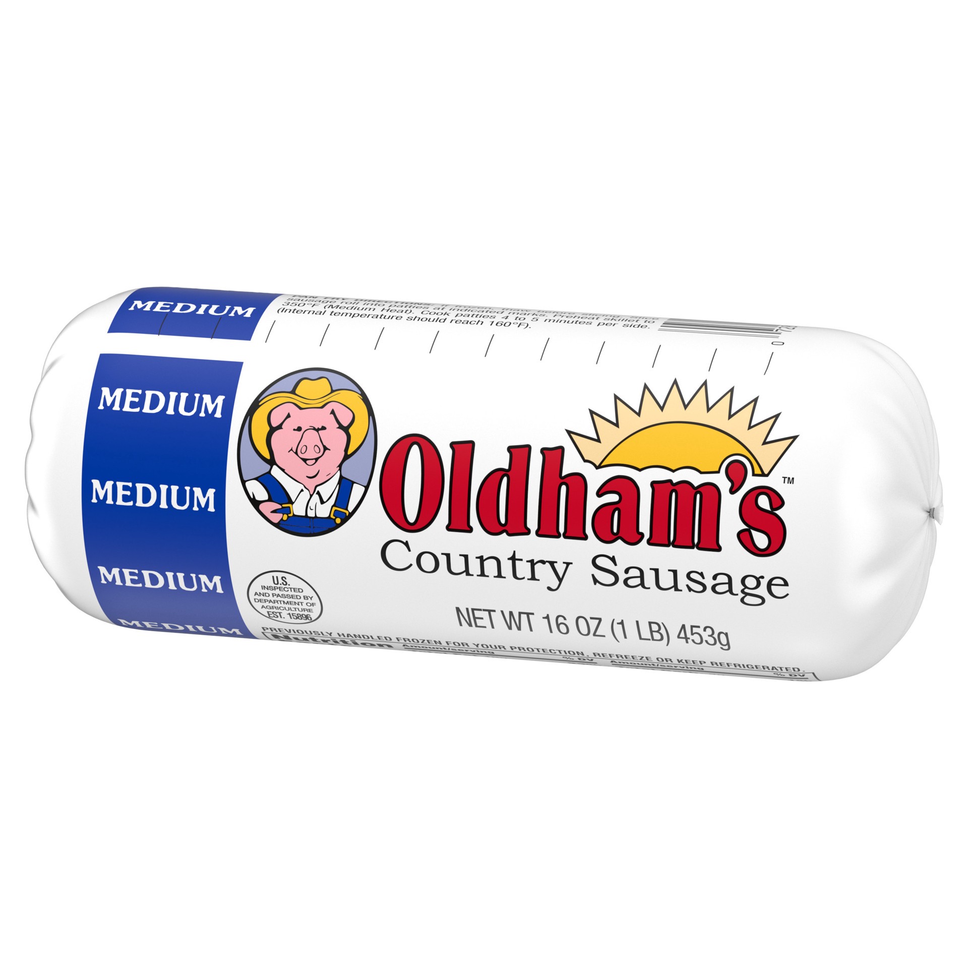 slide 3 of 3, Odom's Tennessee Pride Oldham's Medium Country Sausage, Breakfast Sausage Roll, 16 oz, 16 oz
