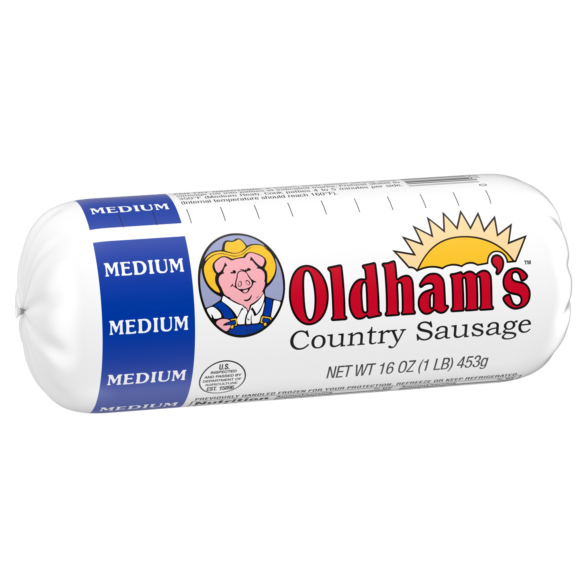 slide 2 of 3, Odom's Tennessee Pride Oldham's Medium Country Sausage, Breakfast Sausage Roll, 16 oz, 16 oz