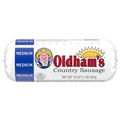 Odom''s Tennessee Pride Oldham''s Medium Country Sausage, Breakfast Sausage Roll, 16 oz