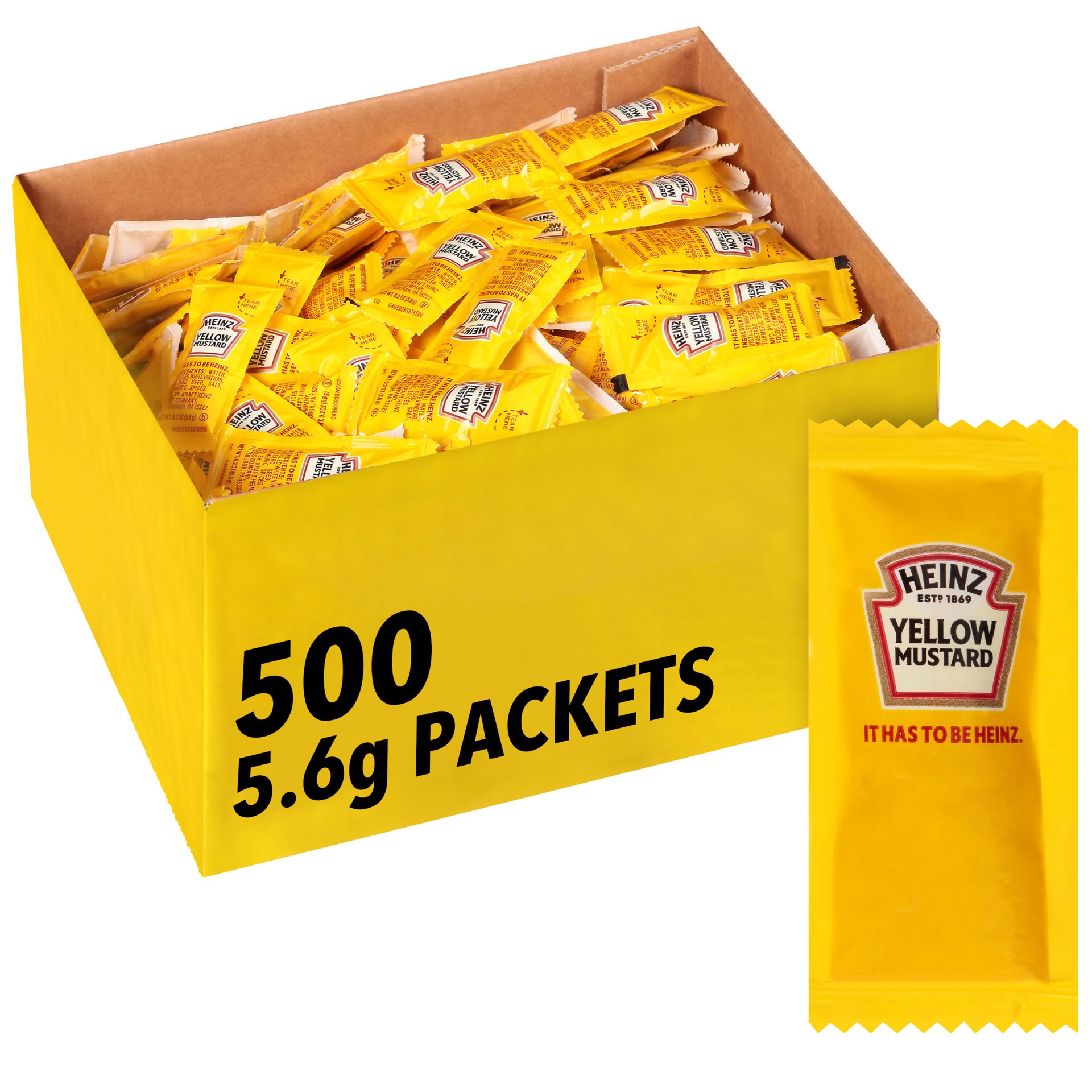 slide 1 of 10, Heinz Mustard Packets, 500 ct