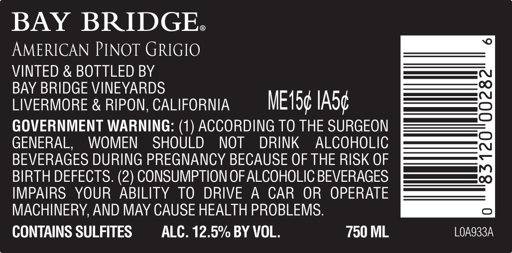 slide 3 of 4, Bay Bridge Vineyards Pinot Grigio/Colombard White Wine - 750ml, American, 750 ml