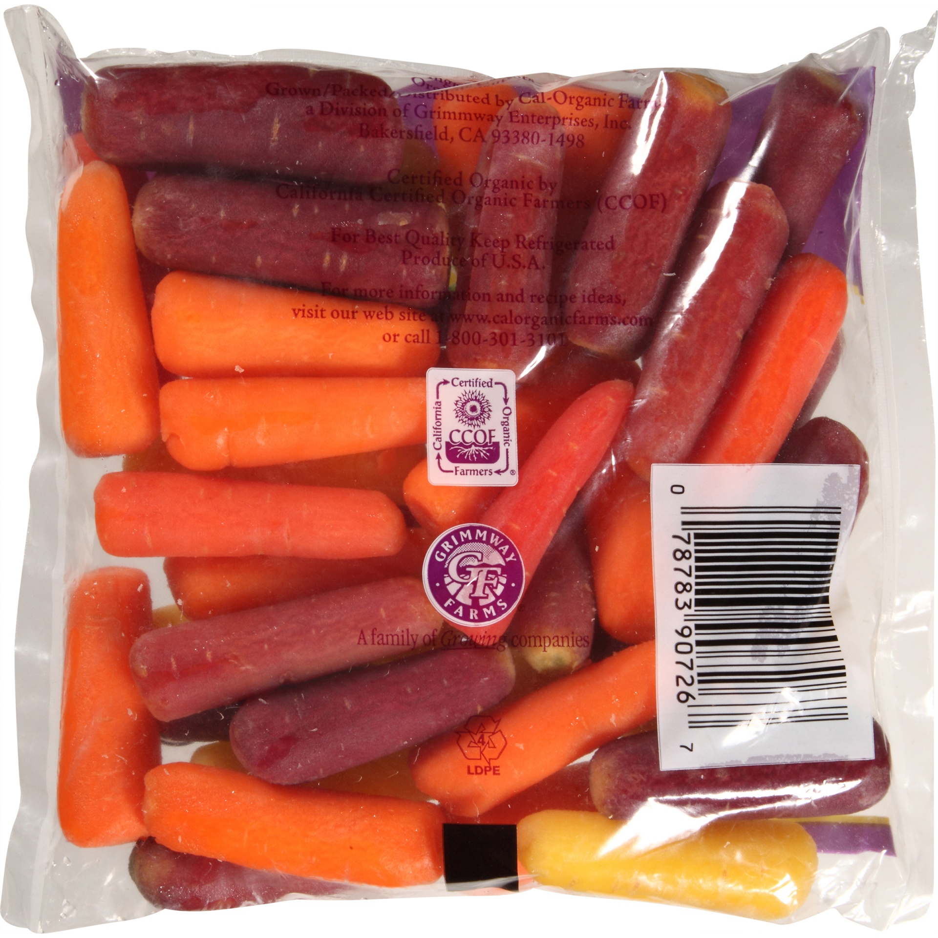 slide 4 of 5, Cal-Organic Farms Organic Rainbow Baby Carrots Cut And Peeled, 12 oz