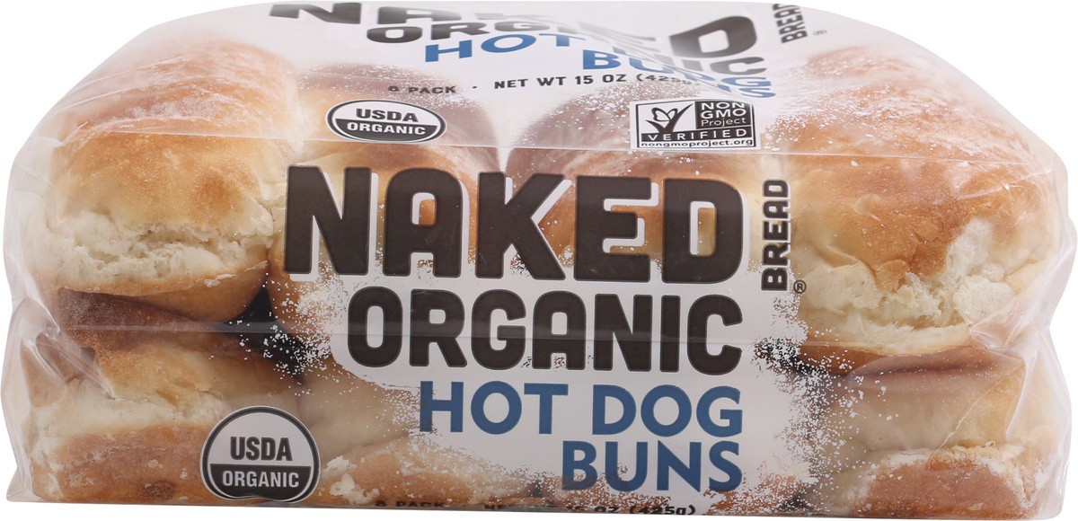 slide 5 of 9, Naked Bread Organic Hot Dog Buns 8 ea Bag, 8 ct