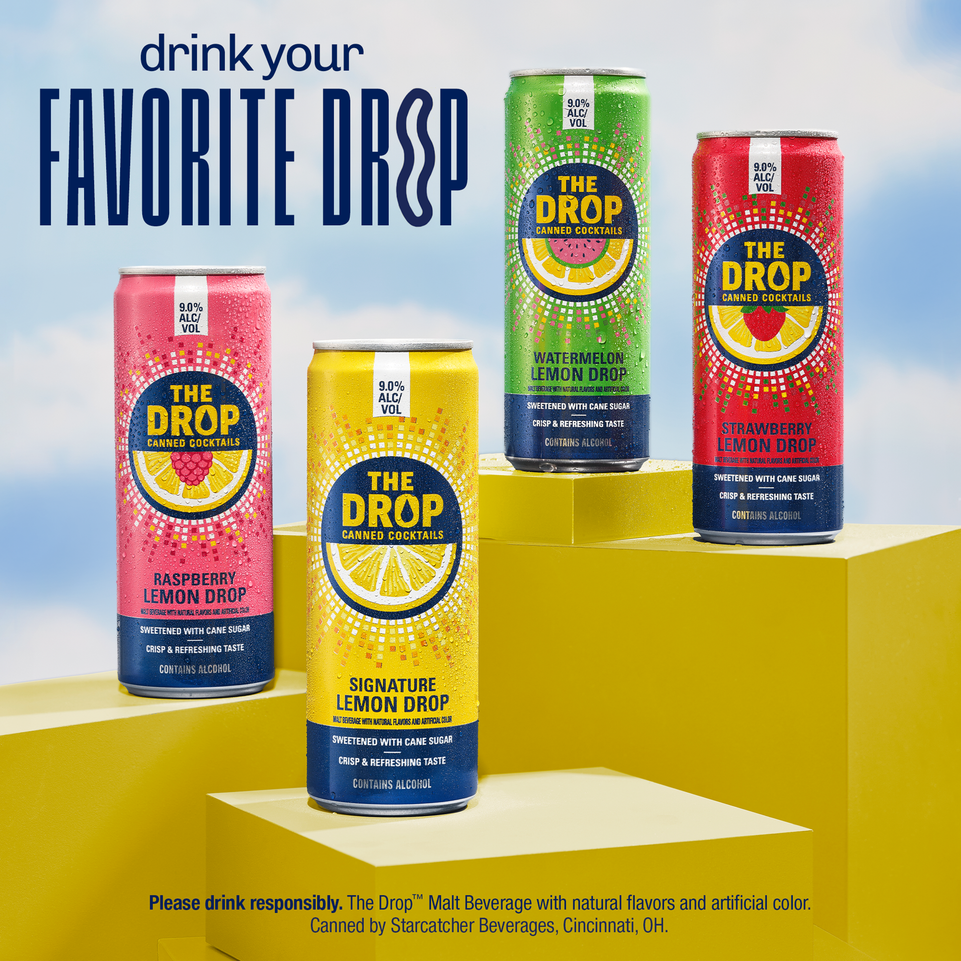 slide 8 of 8, The Drop Canned Cocktails Variety Pack, 8 pk 12 fl. oz. Cans, 9.0% ABV, 96 fl oz