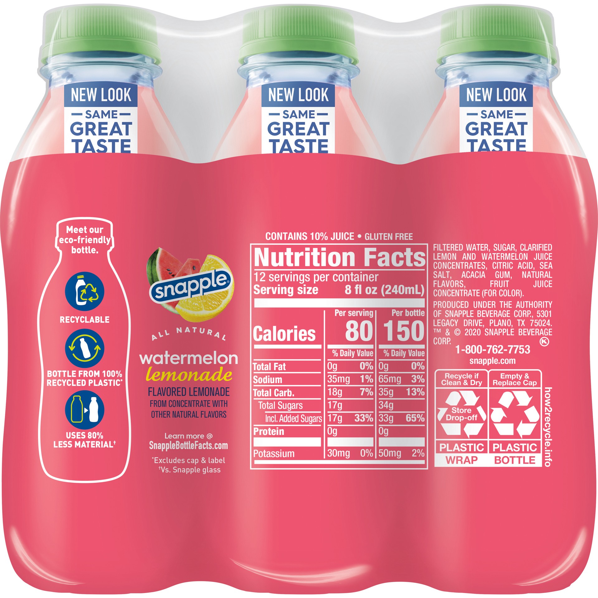 slide 2 of 5, Snapple 6 Pack Watermelon Lemonade 6 - 16 fl oz Bottles, 6 ct