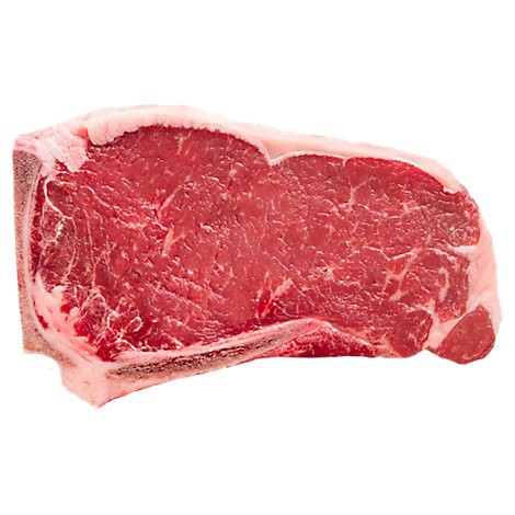 slide 1 of 1, Beef Top Loin New York Strip Steak Bone In Imported Service Case, per lb