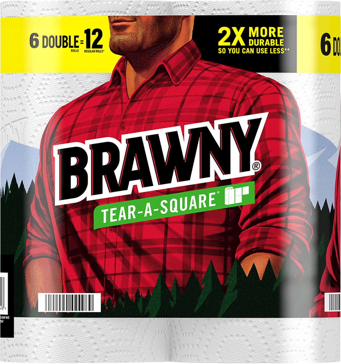 slide 3 of 9, Brawny Paper Towels, Tear-A-Square, 2-Ply, 6 ct