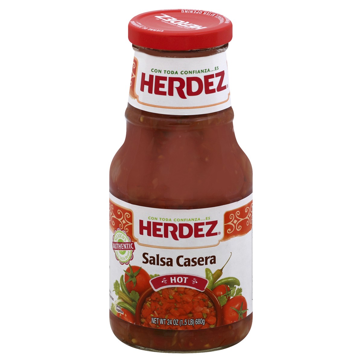 slide 2 of 7, Herdez Casera Hot Salsa, 24 oz