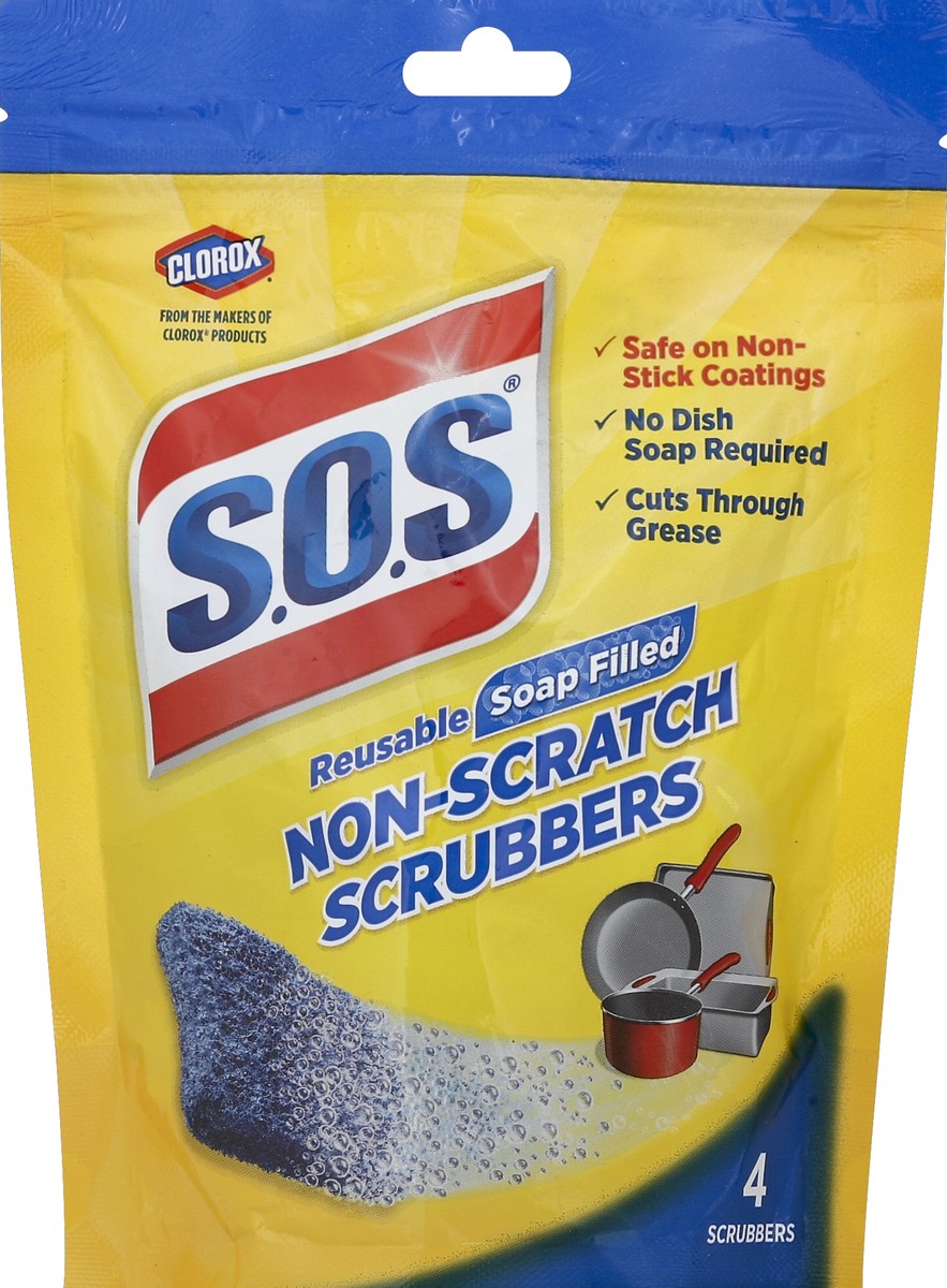 slide 2 of 2, Clorox S.O.S No Scratch Scrubbers, 4 ct