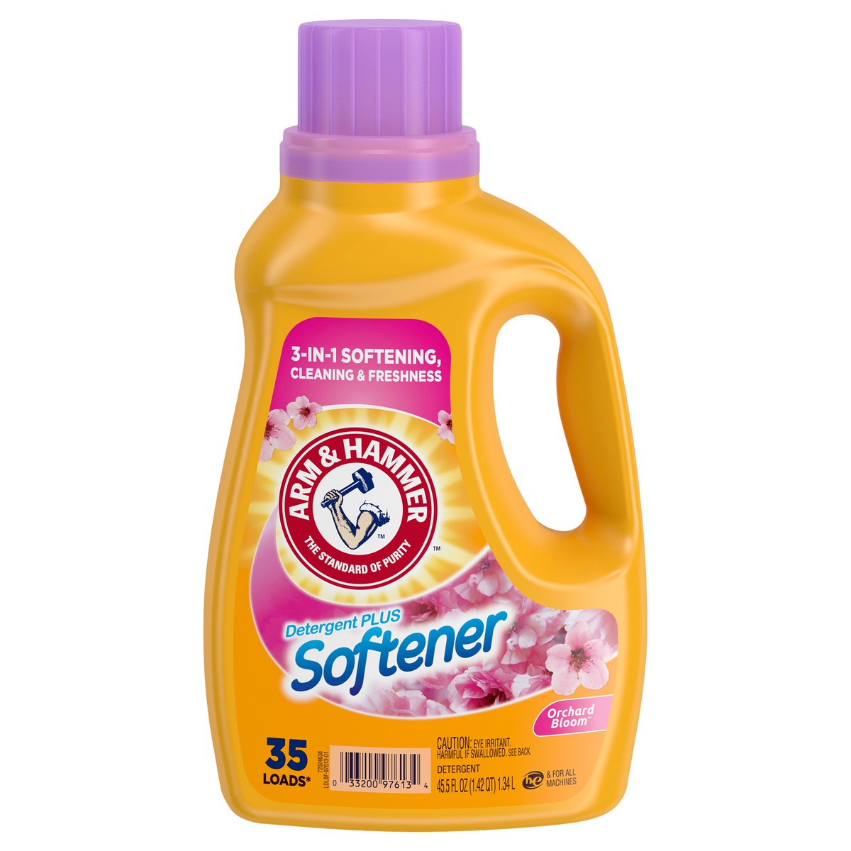 slide 1 of 1, ARM & HAMMER Plus a Touch of Softener, 35 Loads, Liiquid Laundry Detergent, 45.5 Fl oz, 45.5 fl oz
