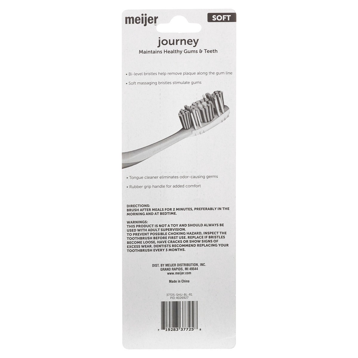 slide 5 of 5, Meijer Journey Toothbrushes Soft, 4 ct