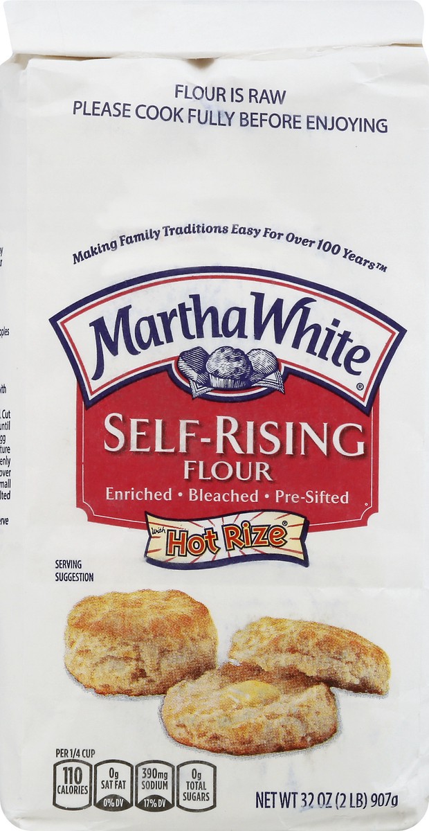 slide 4 of 13, Martha White Self Rising Flour with Hot Rize, 2 Lb Bag, 32 oz