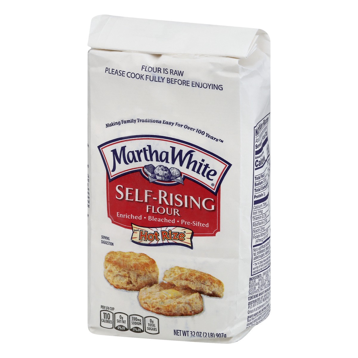 slide 13 of 13, Martha White Self Rising Flour with Hot Rize, 2 Lb Bag, 32 oz