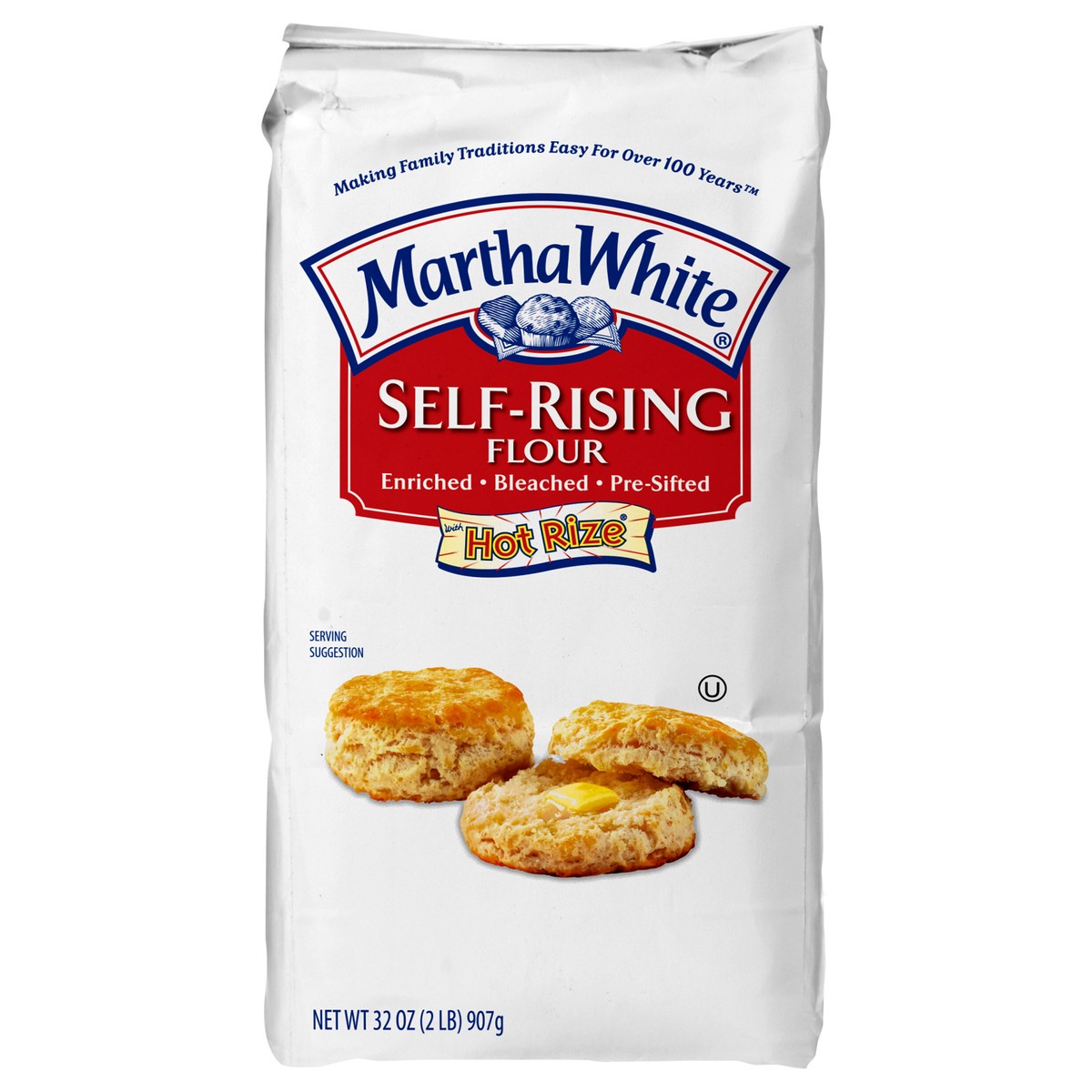 slide 1 of 13, Martha White Self Rising Flour with Hot Rize, 2 Lb Bag, 32 oz