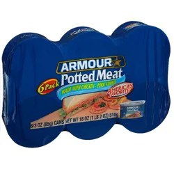 Armour Star Potted Meat, 10g Protein Per Serving, Canned Meat, 3 oz. Can (Pack of 6)