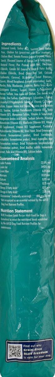 slide 2 of 6, Blue Buffalo Freedom Grain Free Natural Adult Dry Dog Food, Lamb 24-lb, 24 lb