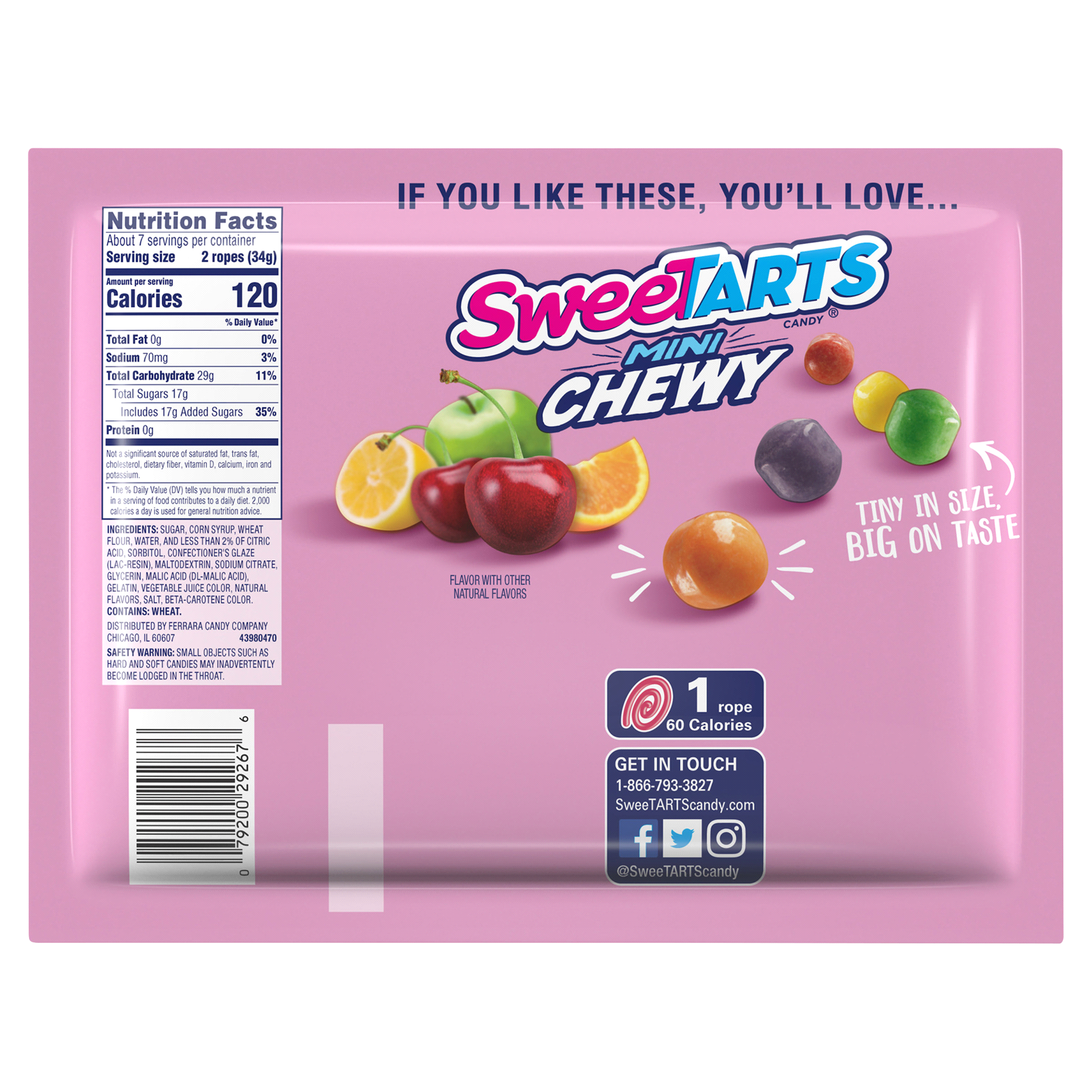 slide 21 of 29, SweeTARTS Cherry Punch Soft & Chewy Ropes Candy, 9 oz