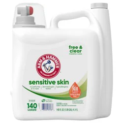 ARM & HAMMER Sensitive Skin Free & Clear, 140 Loads Liquid Laundry Detergent, 140 Fl oz
